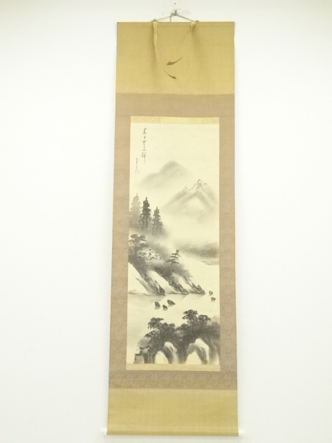 JAPANESE HANGING SCROLL / HAND PAINTED / LANDSCAPE